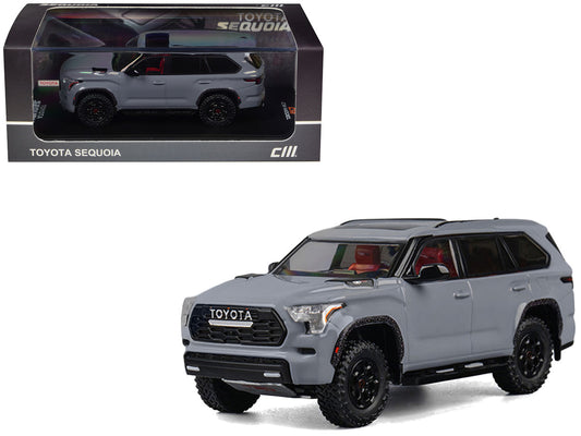 2024 Toyota Sequoia Cement Gray with Red Interior 1/64 Diecast Model Car by CM Models by CM Models