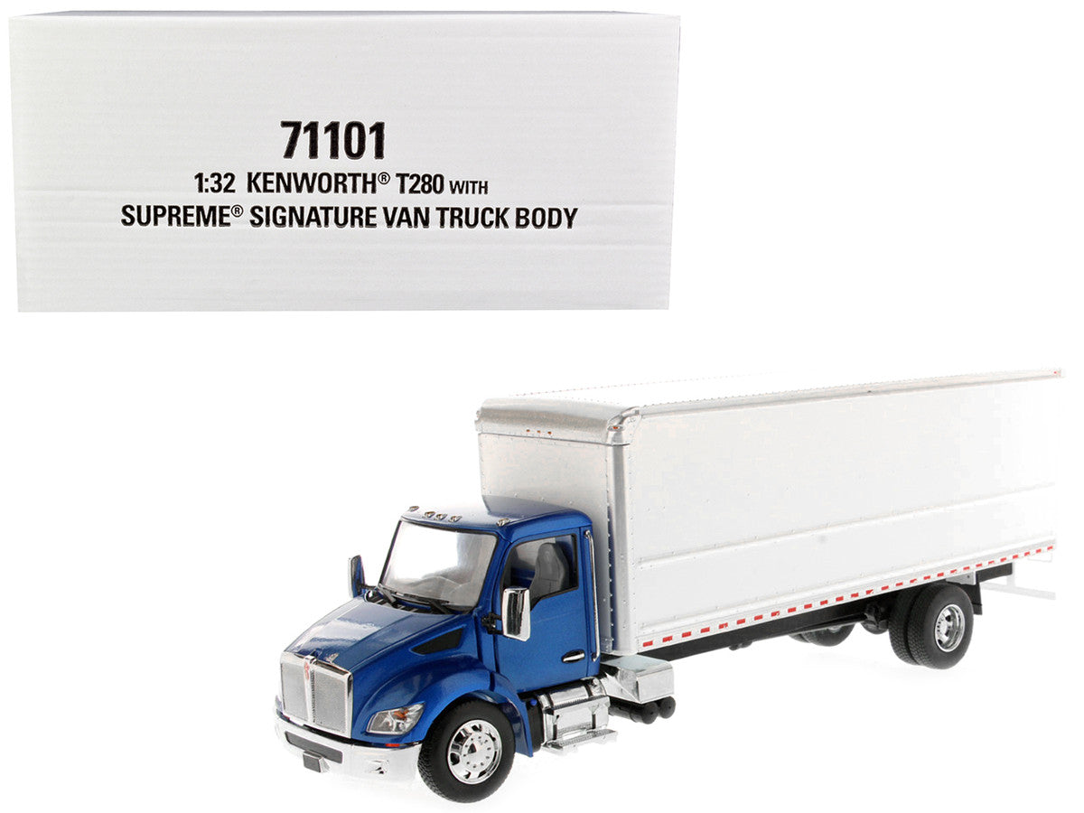 Kenworth T280 with Supreme Signature Van Truck Body Blue and White "Transport Series" 1/32 Diecast Model by Diecast Masters by Diecast Masters