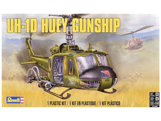 Level 4 Model Kit Bell UH-1D Iroquois "Huey" Gunship Helicopter 1/32 Scale Model by Revell by Revell
