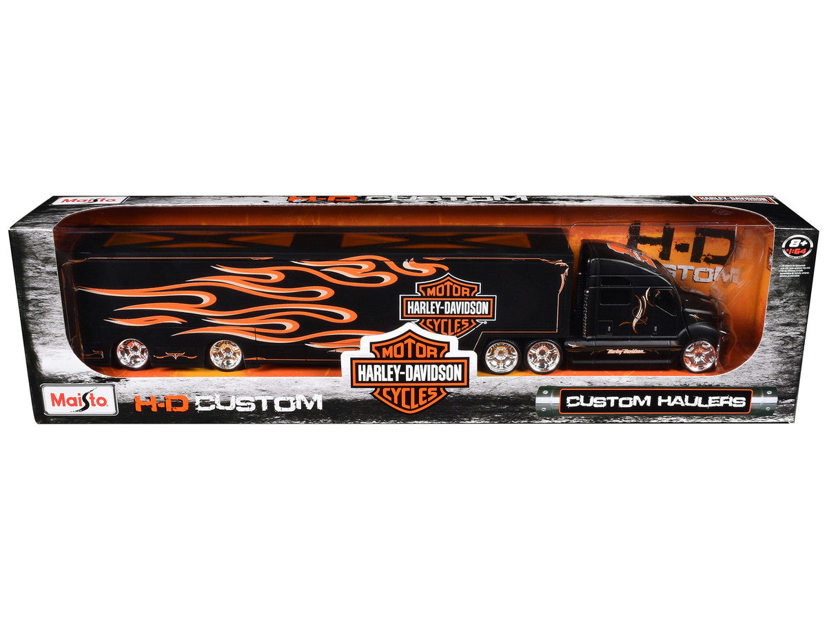 Harley Davidson Custom Hauler Trailer Black "Custom Haulers" Series 1/64 Diecast Model by Maisto by Maisto