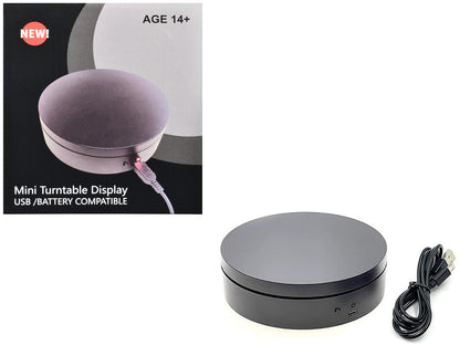 Mini Turntable Rotating Display Stand 4.75" with Black Base for 1/64 Scale Model Cars by Other