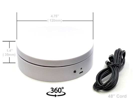 Mini Turntable Rotating Display Stand 4.75" with White Base for 1/64 Scale Model Cars by Other
