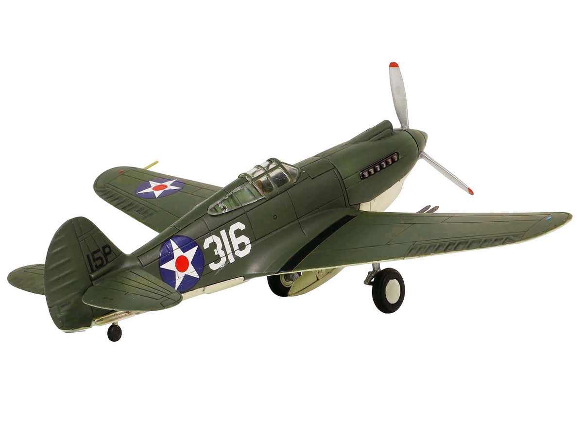 Curtiss P-40B HAWK 81A-2 (P-8127) Aircraft Fighter "47th Pursuit Squadron (15th Pursuit Group) Serial : 316/15P Hawaiian Islands Pearl Habor" (7 December 1941) "WW2 Aircrafts Series" 1/72 Diecast Model by Forces of Valor by Forces Of Valor