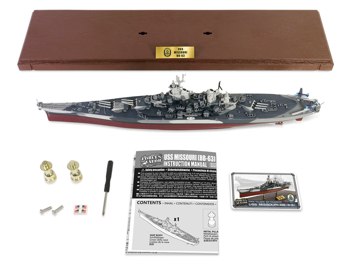USS Missouri (BB-63) Iowa-class Battleship "Battle of Okinawa" (1945) United States Navy (Full Hull Edition) "Battleship" Series 1/700 Diecast Model by Forces of Valor by Forces Of Valor