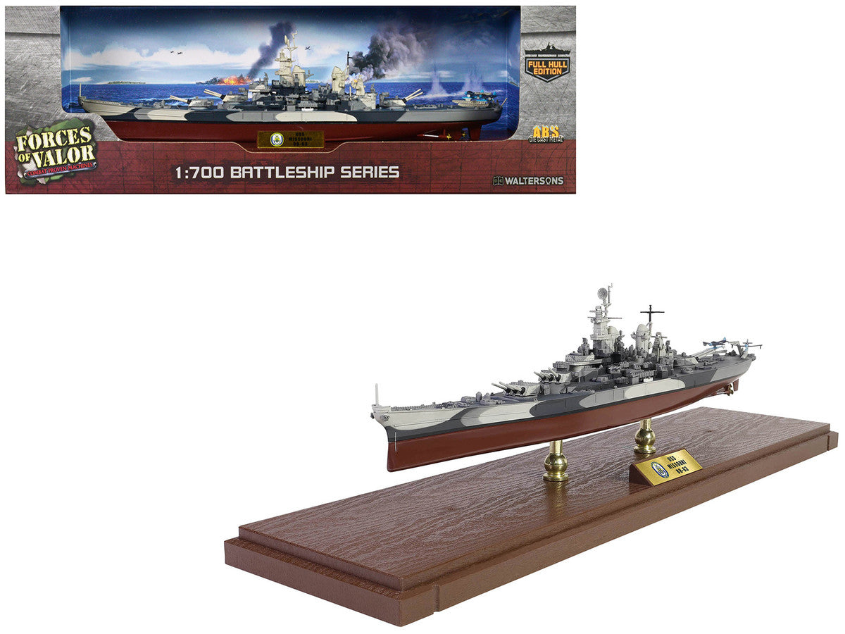 USS Missouri (BB-63) Iowa-class Battleship "Battle of Okinawa" (1945) United States Navy (Full Hull Edition) "Battleship" Series 1/700 Diecast Model by Forces of Valor by Forces Of Valor