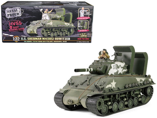 Sherman M4 (105) Howitzer Medium Tank "US Army 711th Tank Battalion Okinawa" (1945) "Engine Plus" Series 1/32 Diecast Model by Metal Proud by Metal Proud