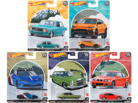 "Auto Strasse" 5 piece Set "Car Culture" Series Diecast Model Cars by Hot Wheels by Hotwheels