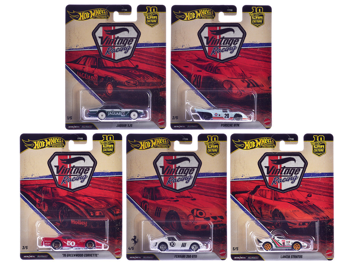 "Vintage Racing" 5 piece Set "Car Culture" 2026 Series T Diecast Model Cars by Hot Wheels by Hotwheels