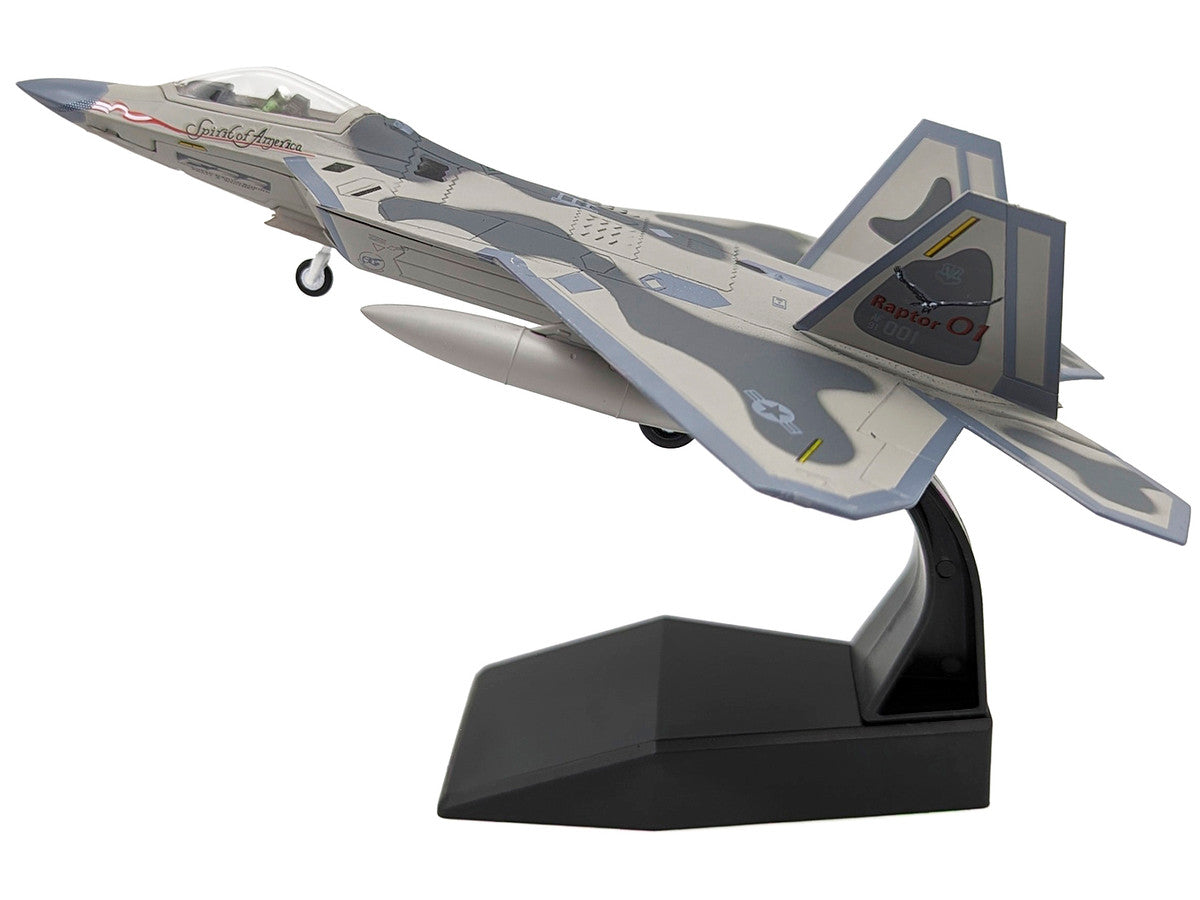 Lockheed Martin F-22A Raptor Aircraft "Spirit of America 412th Test Wing Edwards Air Force Base" (1997) United States Air Force 1/100 Diecast Model Airplane by Other