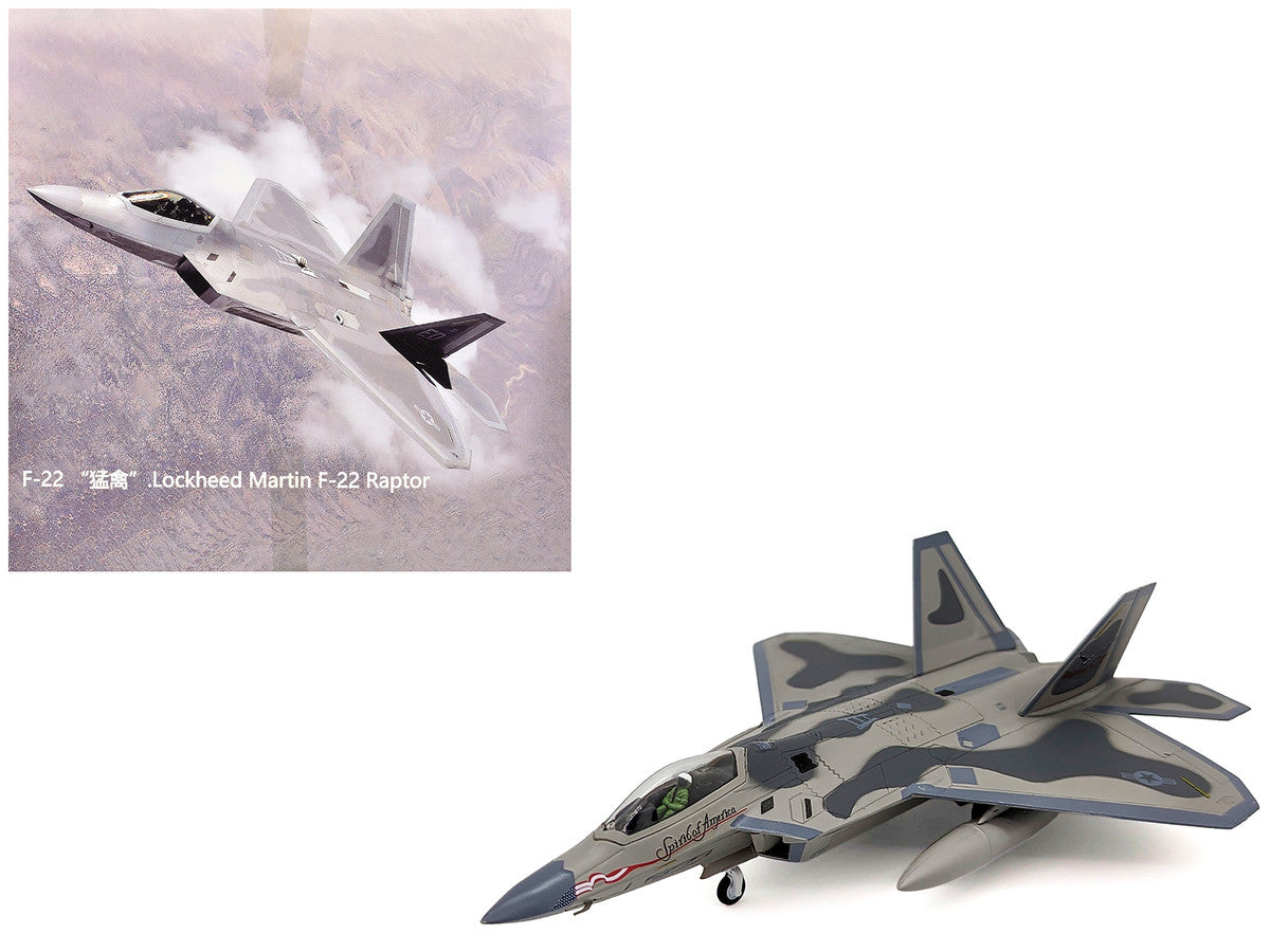 Lockheed Martin F-22A Raptor Aircraft "Spirit of America 412th Test Wing Edwards Air Force Base" (1997) United States Air Force 1/100 Diecast Model Airplane by Other