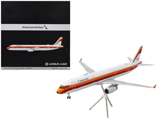 Airbus A321 Commercial Aircraft "American Airlines - PSA" (N582UW) White with Red and Orange Stripes "Gemini 200" Series 1/200 Diecast Model Airplane by GeminiJets by GeminiJets