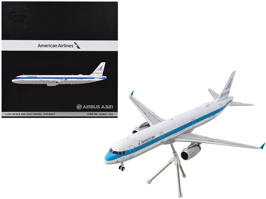 Airbus A321 Commercial Aircraft "American Airlines - Piedmont" (N581UW) White with Blue Stripes "Gemini 200" Series 1/200 Diecast Model Airplane by GeminiJets by GeminiJets