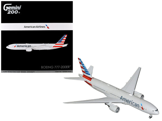 Boeing 777-200ER Commercial Aircraft "American Airlines" (N788AN) Silver with Striped Tail "Gemini 200" 1/200 Diecast Model Airplane by GeminiJets by GeminiJets