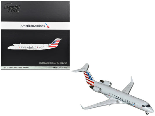 Bombardier CRJ200 Commercial Aircraft "American Eagle" (N420AW) Gray with Striped Tail "Gemini 200" Series 1/200 Diecast Model Airplane by GeminiJets by GeminiJets