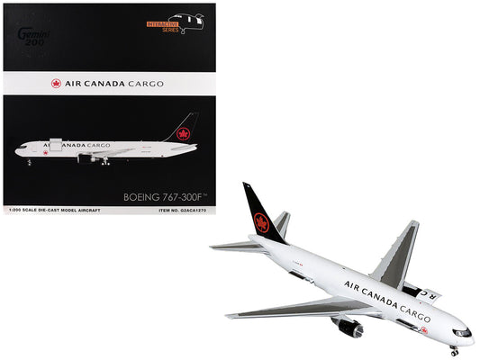 Boeing 767-300F Commercial Aircraft "Air Canada Cargo" (C-GXHM) White with Black Tail "Gemini 200 - Interactive Series" 1/200 Diecast Model Airplane by GeminiJets by GeminiJets