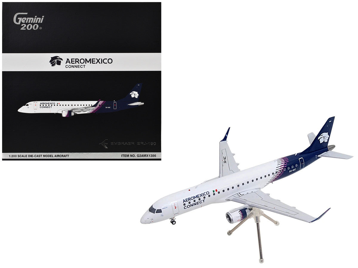 Embraer ERJ-190 Commercial Aircraft "Aeromexico Connect" (XA-IAC) White with Blue Tail "Gemini 200" Series 1/200 Diecast Model Airplane by GeminiJets by GeminiJets