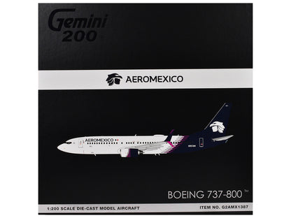 Boeing 737-800 Commercial Aircraft "AeroMexico" (N957AM) White with Dark Blue Tail "Gemini 200" Series 1/200 Diecast Model Airplane by GeminiJets by GeminiJets