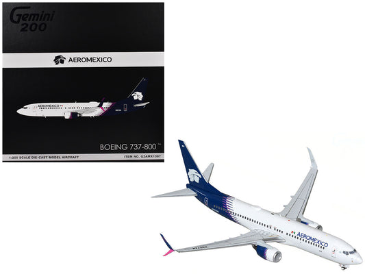 Boeing 737-800 Commercial Aircraft "AeroMexico" (N957AM) White with Dark Blue Tail "Gemini 200" Series 1/200 Diecast Model Airplane by GeminiJets by GeminiJets