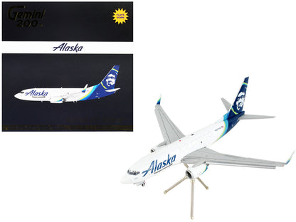 Boeing 737-700BDSF Commercial Aircraft with Flaps Down "Alaska Air Cargo" White with Blue Tail "Gemini 200" Series 1/200 Diecast Model Airplane by GeminiJets by GeminiJets