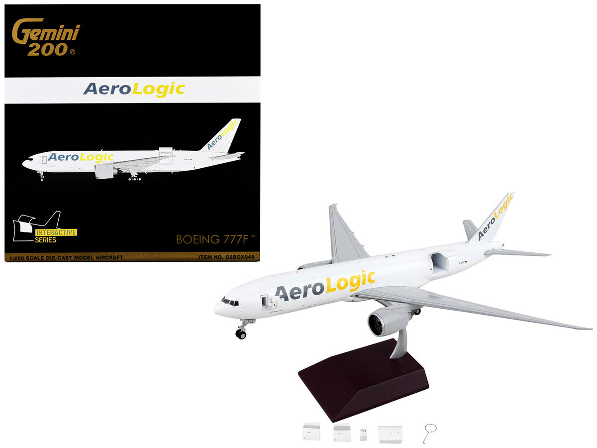 Boeing 777F Commercial Aircraft "AeroLogic" White "Gemini 200 - Interactive" Series 1/200 Diecast Model Airplane by GeminiJets by GeminiJets