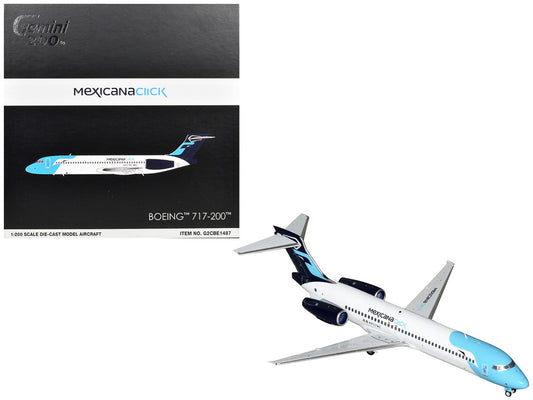 Boeing 717-200 Commercial Aircraft "Mexicana Click" (N907ME) White with Light Blue Nose and Dark Blue Tail "Gemini 200" Series 1/200 Diecast Model Airplane by GeminiJets by GeminiJets