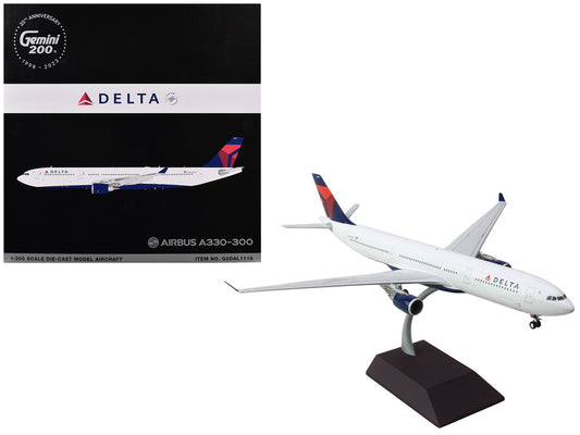 Airbus A330-300 Commercial Aircraft "Delta Air Lines" (N829NW) White with Blue and Red Tail "Gemini 200" Series 1/200 Diecast Model Airplane by GeminiJets by GeminiJets