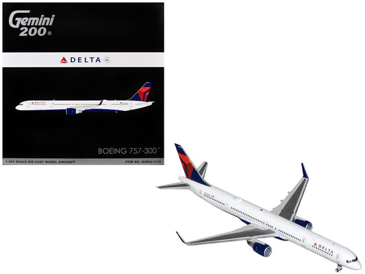 Boeing 757-300 Commercial Aircraft "Delta Air Lines" (N595NW) White with Blue and Red Tail "Gemini 200" Series 1/200 Diecast Model by GeminiJets by GeminiJets
