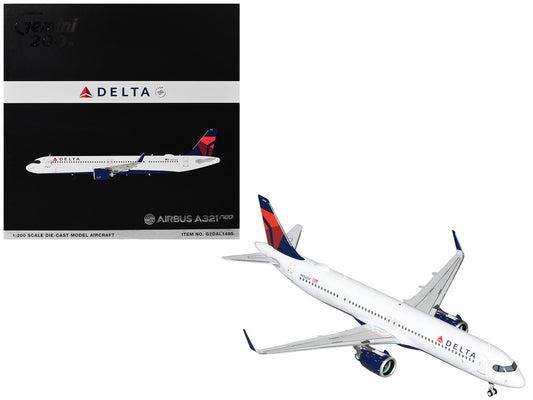 Airbus A321neo Commercial Aircraft "Delta Air Lines" (N502DX) White with Blue and Red Tail "Gemini 200" 1/200 Diecast Model Airplane by GeminiJets by GeminiJets