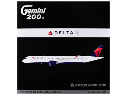 Airbus A350-900 Commercial Aircraft "Delta Air Lines" (N504DN) White with Red and Blue Tail "Gemini 200" Series 1/200 Diecast Model Airplane by GeminiJets by GeminiJets