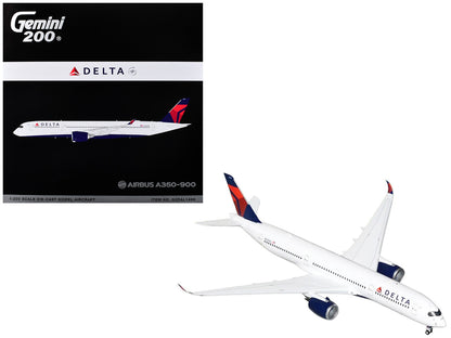 Airbus A350-900 Commercial Aircraft "Delta Air Lines" (N504DN) White with Red and Blue Tail "Gemini 200" Series 1/200 Diecast Model Airplane by GeminiJets by GeminiJets