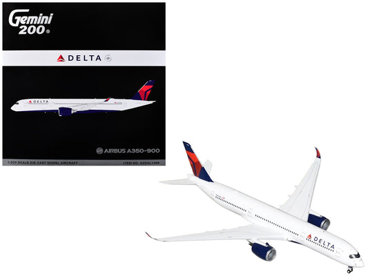 Airbus A350-900 Commercial Aircraft "Delta Air Lines" (N504DN) White with Red and Blue Tail "Gemini 200" Series 1/200 Diecast Model Airplane by GeminiJets by GeminiJets