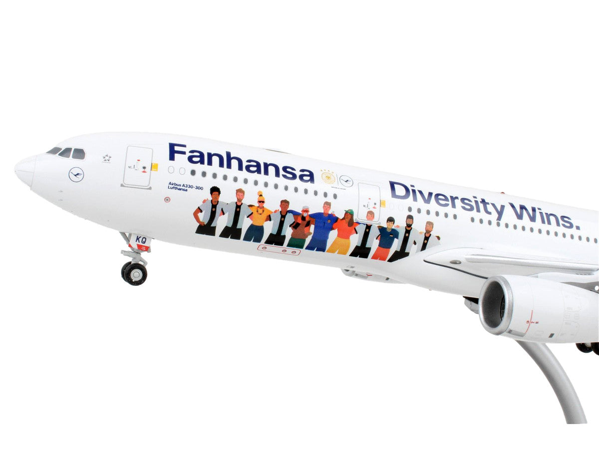 Airbus A330-300 Commercial Aircraft "Lufthansa - Diversity Wins" White with Blue Tail "Gemini 200" Series 1/200 Diecast Model Airplane by GeminiJets by GeminiJets