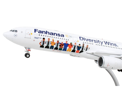 Airbus A330-300 Commercial Aircraft "Lufthansa - Diversity Wins" White with Blue Tail "Gemini 200" Series 1/200 Diecast Model Airplane by GeminiJets by GeminiJets