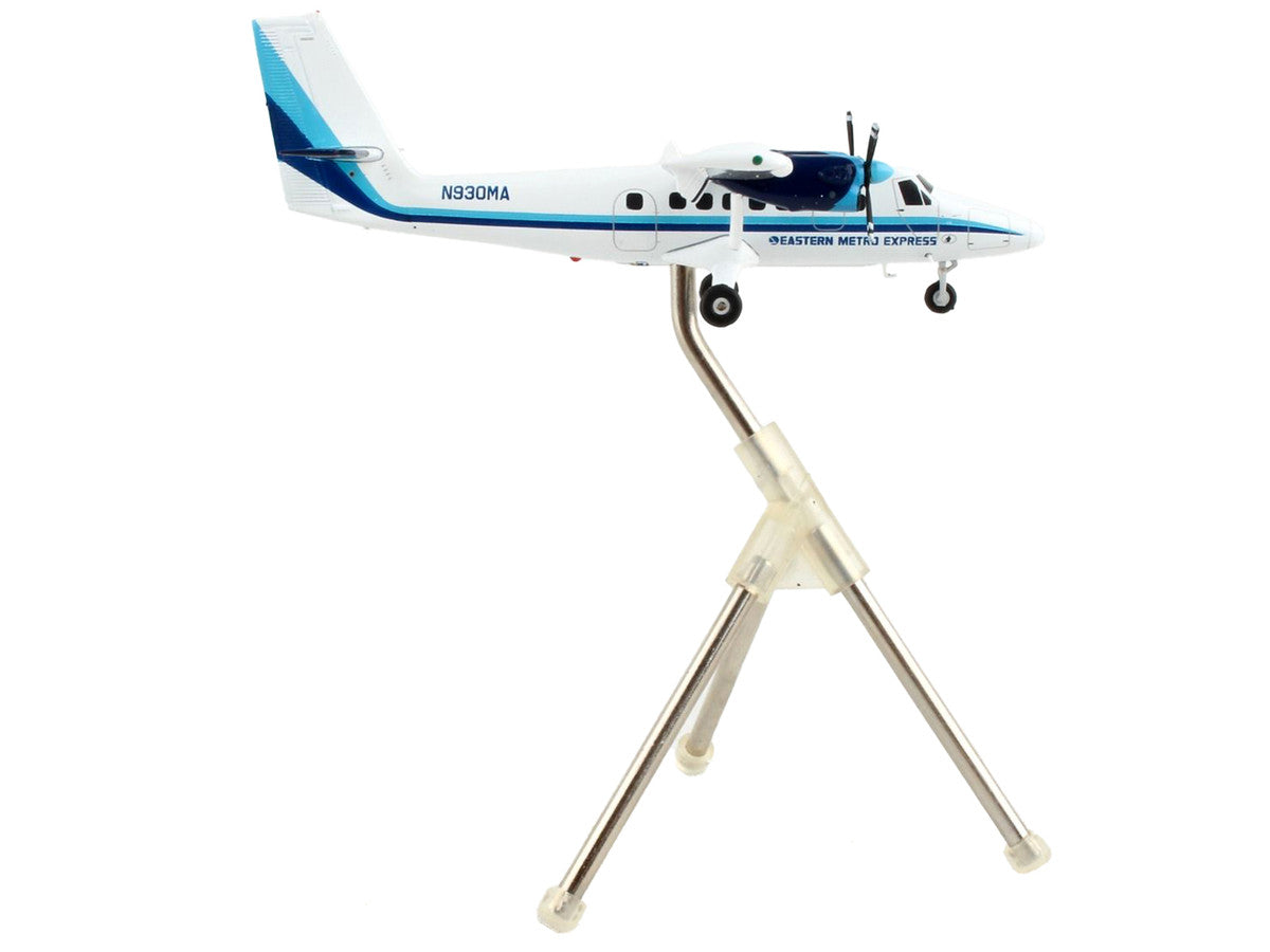 De Havilland DHC-6-200 Commercial Aircraft "Eastern Air Lines - Metro Express" White with Blue Stripes "Gemini 200" Series 1/200 Diecast Model Airplane by GeminiJets by GeminiJets