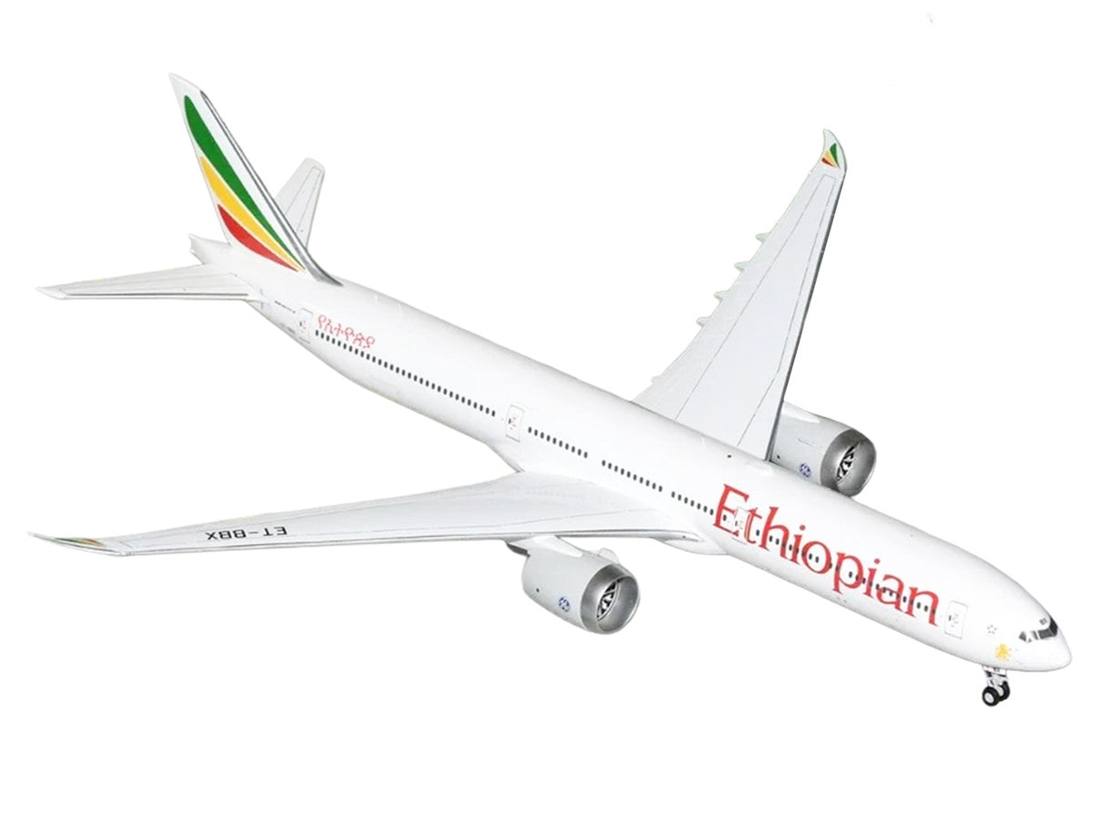 Boeing 777-9 Commercial Aircraft "Ethiopian Airlines" (ET-BBX) White with Tail Stripes "Gemini 200" Series 1/200 Diecast Model Airplane by GeminiJets by GeminiJets