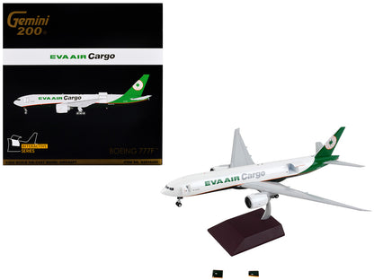 Boeing 777F Commercial Aircraft "Eva Air Cargo" White with Green Tail "Gemini 200 - Interactive" Series 1/200 Diecast Model Airplane by GeminiJets by GeminiJets