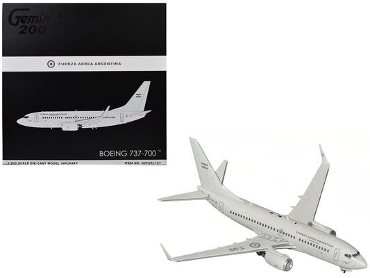 Boeing 737-700 Transport Aircraft "Fuerza Aerea Argentina (Air Force)" (T-99) Gray "Gemini 200" Series 1/200 Diecast Model Airplane by GeminiJets by GeminiJets
