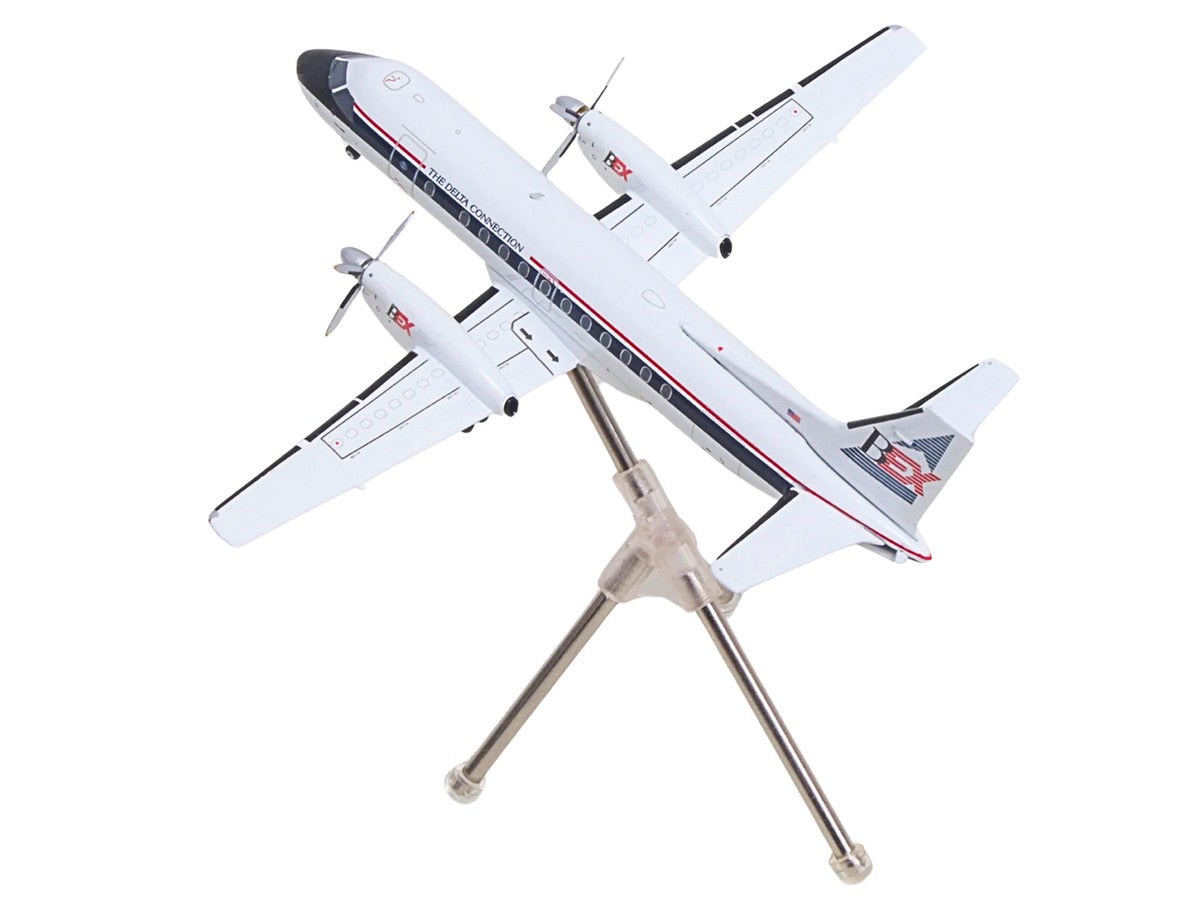 Saab 340A Commercial Aircraft "Delta Connection - Business Express Airlines" (N749BA) White with Dark Blue and Red Stripes "Gemini 200" Series 1/200 Diecast Model by GeminiJets by GeminiJets