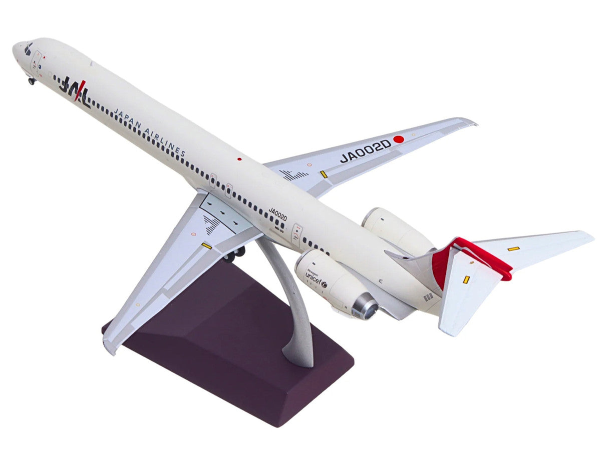 McDonnell Douglas MD-90 Commercial Aircraft "Japan Airlines" (JA002D) White with Red Tail "Gemini 200" Series 1/200 Diecast Model by GeminiJets by GeminiJets