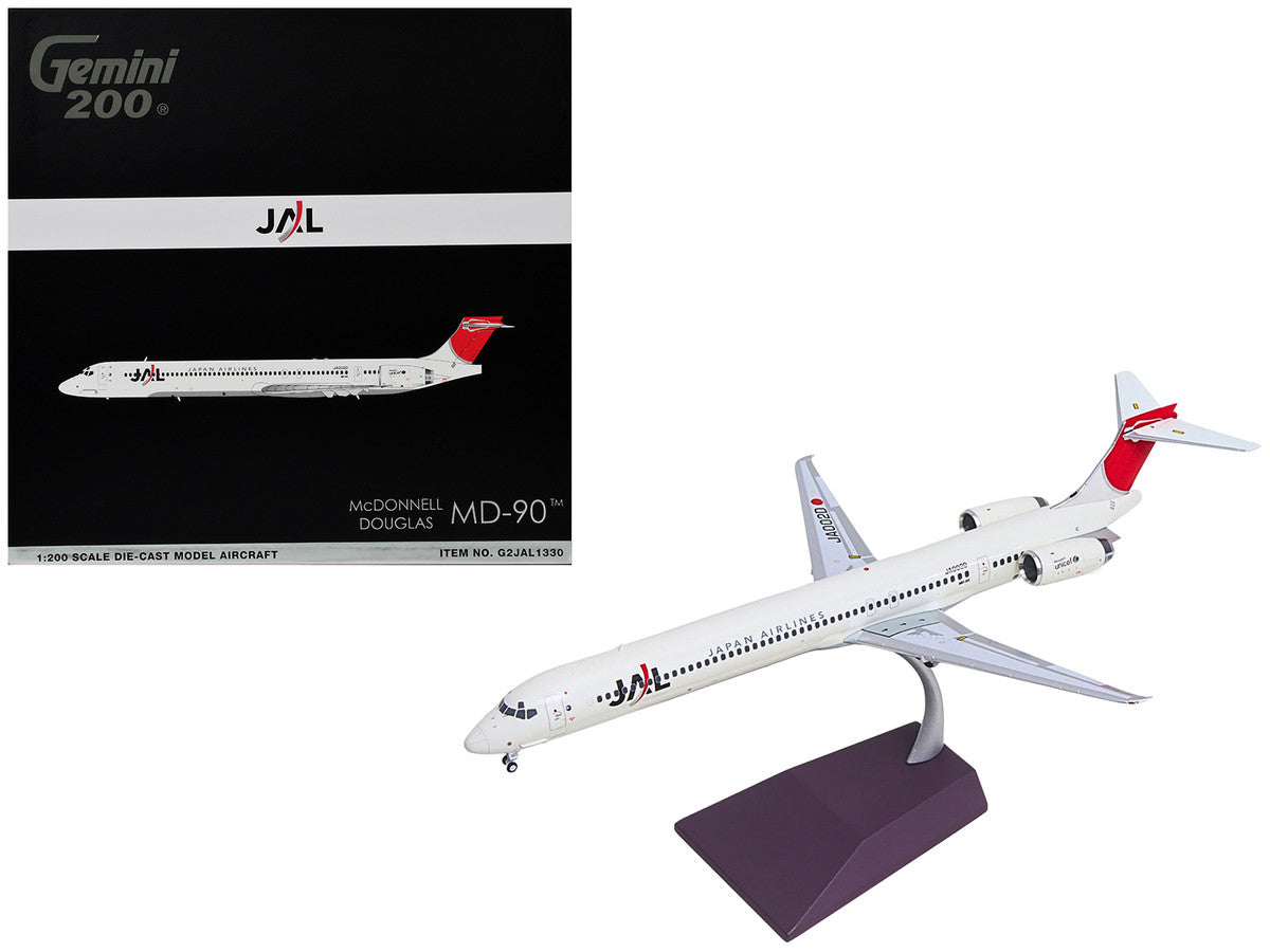 McDonnell Douglas MD-90 Commercial Aircraft "Japan Airlines" (JA002D) White with Red Tail "Gemini 200" Series 1/200 Diecast Model by GeminiJets by GeminiJets