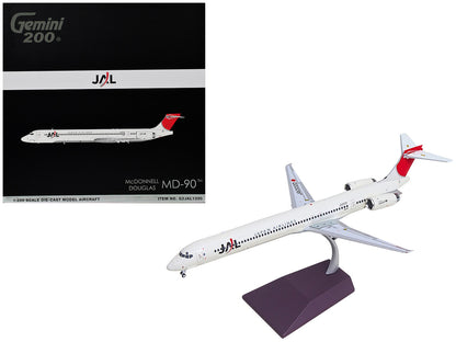 McDonnell Douglas MD-90 Commercial Aircraft "Japan Airlines" (JA002D) White with Red Tail "Gemini 200" Series 1/200 Diecast Model by GeminiJets by GeminiJets