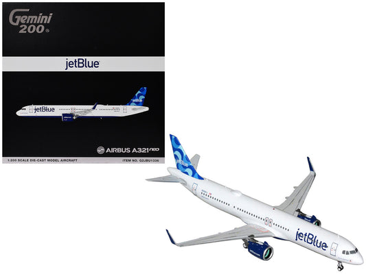 Airbus A321neo Commercial Aircraft "JetBlue Airways" (N2180J) White with Blue Tail "Gemini 200" Series 1/200 Diecast Model by GeminiJets by GeminiJets