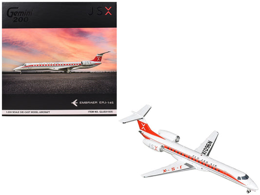Embraer ERJ-145 Commercial Aircraft "JSX" (N960JX) White with Red Stripes "Gemini 200" Series 1/200 Diecast Model Airplane by GeminiJets by GeminiJets