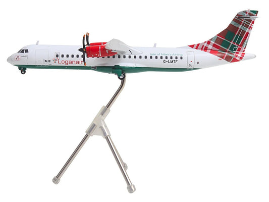 ATR 72-600 Commercial Aircraft "Loganair - Isle of Man's Airline" (G-LMTF) White with Green and Red Plaid Tail "Gemini 200" Series 1/200 Diecast Model Airplane by GeminiJets by GeminiJets