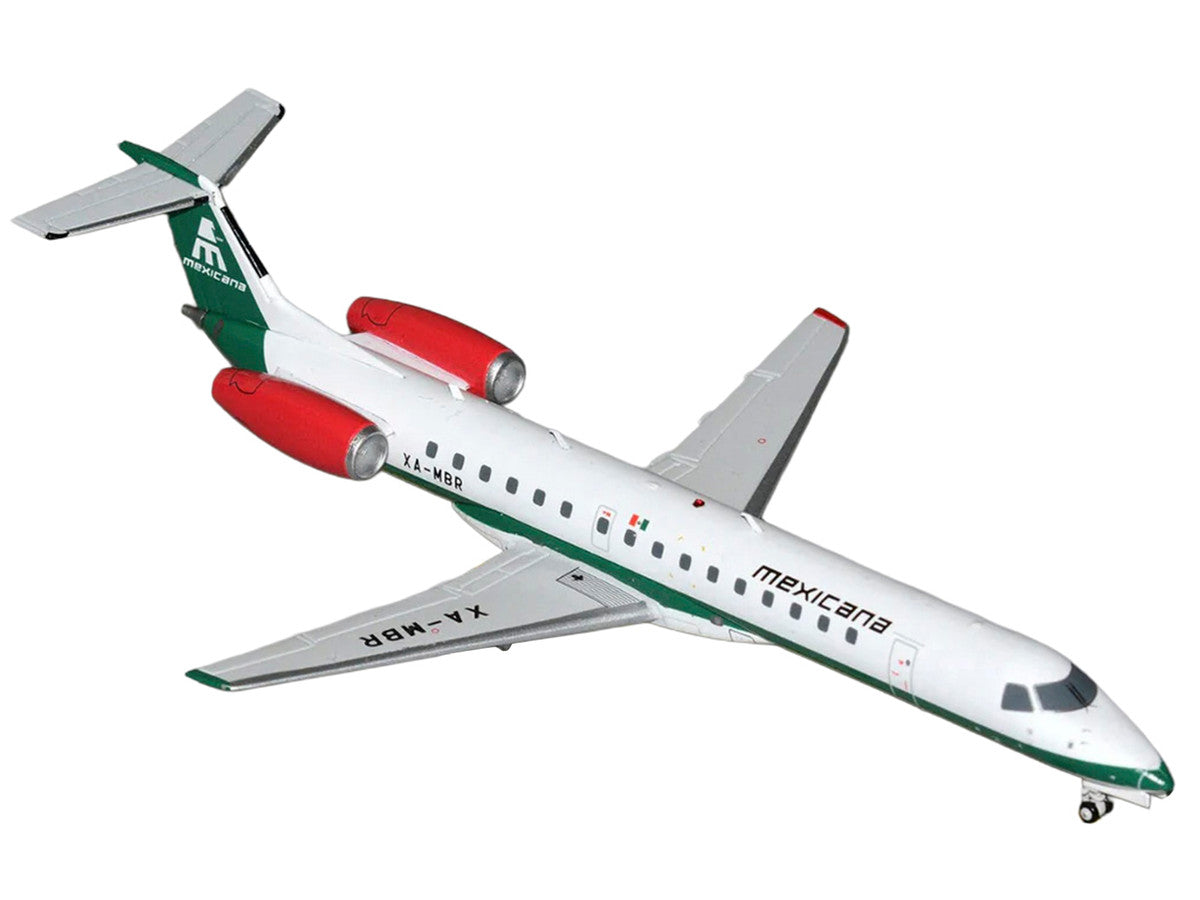 Embraer ERJ-145 Commercial Aircraft "Mexicana de Aviacion" (XA-MBR) White with Green Stripes and Tail "Gemini 200" Series 1/200 Diecast Model by GeminiJets by GeminiJets
