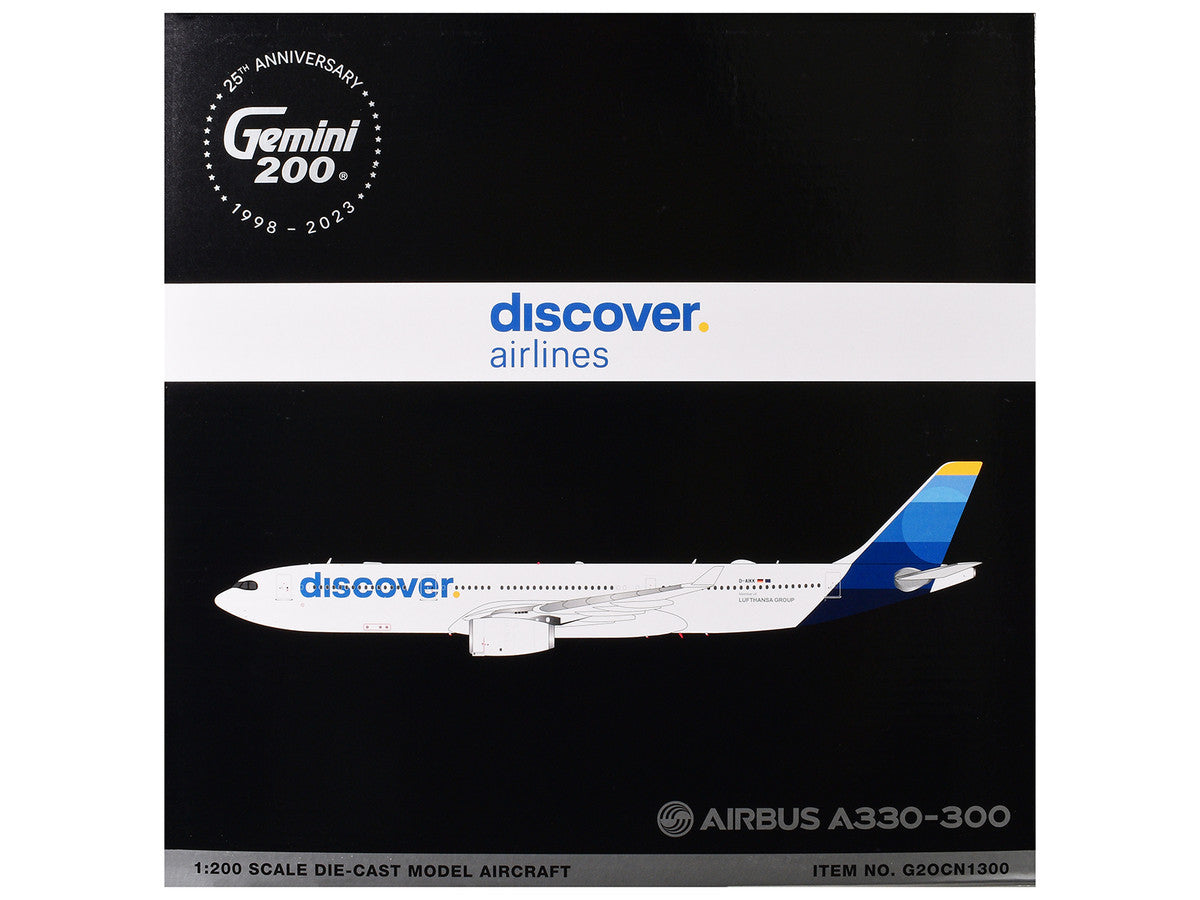 Airbus A330-300 Commercial Aircraft "Discover Airlines" (D-AIKK) White with Blue Tail "Gemini 200" Series 1/200 Diecast Model Airplane by GeminiJets by GeminiJets