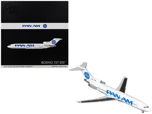 Boeing 727-200 Commercial Aircraft "Pan American World Airways - Clipper Goodwill" (N368PA) White with Blue Tail Graphics "Gemini 200" Series 1/200 Diecast Model Airplane by GeminiJets by GeminiJets
