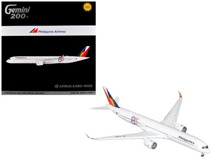Airbus A350-1000 Commercial Aircraft with Flaps Down "Philippine Airlines" (RP-C3510) White with Tail Graphics "Gemini 200" 1/200 Diecast Model Airplane by GeminiJets by GeminiJets