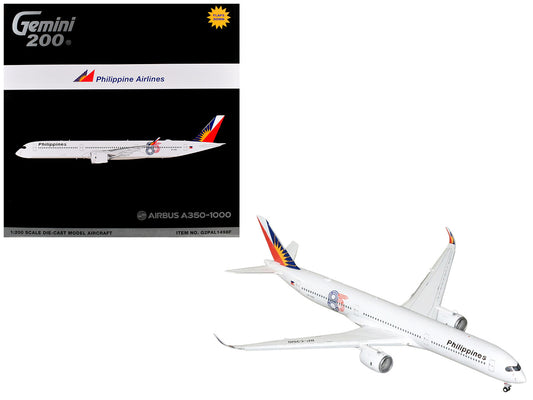 Airbus A350-1000 Commercial Aircraft with Flaps Down "Philippine Airlines" (RP-C3510) White with Tail Graphics "Gemini 200" 1/200 Diecast Model Airplane by GeminiJets by GeminiJets