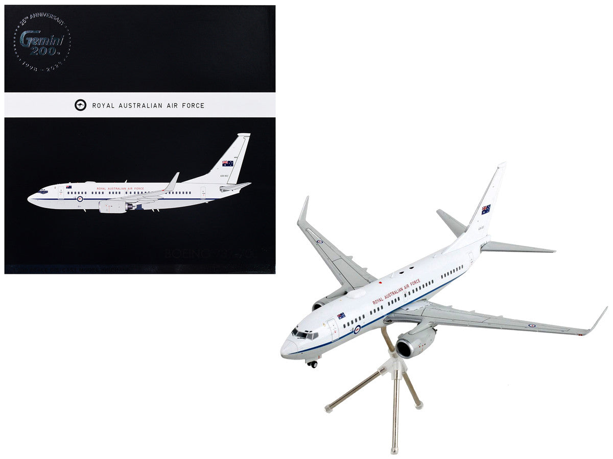 Boeing 737-700 Transport Aircraft "Royal Australian Air Force - A36-002" White and Gray "Gemini 200" Series 1/200 Diecast Model Airplane by GeminiJets by GeminiJets